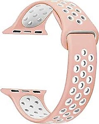 Microsonic Apple Watch Series 5 44mm Pembe Rainbow Kordon