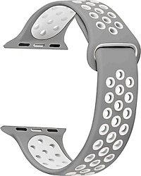 Microsonic Apple Watch Series 7 41mm Gri-Beyaz Rainbow Spor Kordon