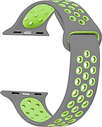 Microsonic Apple Watch Series 7 41mm Gri-Yeşil Rainbow Spor Kordon