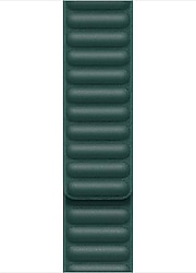 Microsonic Apple Watch Series 7 41mm Koyu Yeşil Leather Link Kordon
