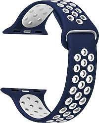 Microsonic Apple Watch Series 7 41mm Lacivert-Beyaz Rainbow Spor Kordon