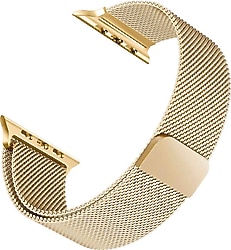 Microsonic Apple Watch Series 8 45mm Milanese Loop Gold Kordon