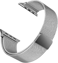 Microsonic Apple Watch Series 8 45mm Milanese Loop Gümüş Kordon