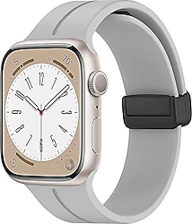 Microsonic Apple Watch Series 9 45mm Gri Ribbon Line Kordon