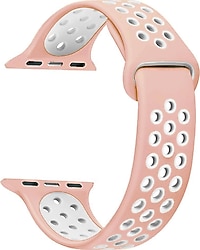Microsonic Apple Watch Series 9 45mm Pembe-Beyaz Rainbow Spor Kordon