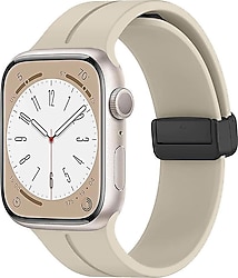Microsonic Apple Watch Ultra Bej Ribbon Line Kordon