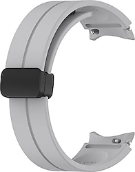 Microsonic Samsung Galaxy Watch 4 44mm Gri Ribbon Line Kordon