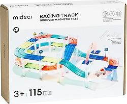 Mideer Magnetic Tiles Arabalı Yarış Pisti MD6395 115 Parça Blok Oyuncak