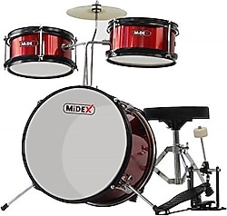 Midex CD300X-RD Kırmızı Akustik Çocuk Bateri Seti