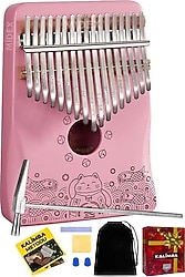 Midex KLX-350 Ağaç 17 Tuşlu Pembe Kalimba Set