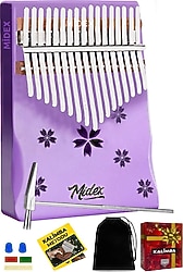 Midex KLX-870 Ahşap 17 Tuşlu Mor Kalimba Set