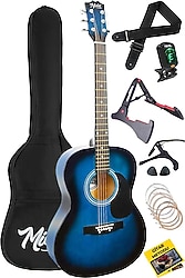 Midex RG-550BL Pack Kesik Kasa Mavi 4/4 Akustik Gitar Seti