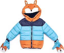 Midimod Tilki Desenli Eldivenli Erkek Bebek Mont