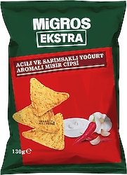 Migros Ekstra Acılı Sarımsaklı Yoğurt Aromalı Mısır Cipsi 130 gr