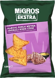 Migros Ekstra Hardal Soslu Biftek Aromalı Mısır Cipsi 130 gr