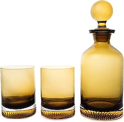 Mikasa Moor Amber Gold 3'lü Viski Seti