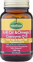 Mindivan Krill Oil Omega 3 Coenzyme Q10 60 Kapsül