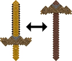 Minecraft 2'si 1 Arada Kılıç ve Kazma JKC15