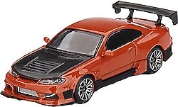 Mini GT MGT00581 1:64 Nissan Silvia S15 D-MAX Metallic Orange Model Araba