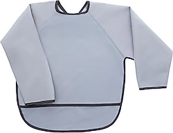 Miniboni Uzun Kollu Grey Bebek Önlüğü