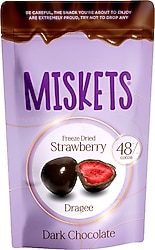 Miskets Bitter Çikolata Kaplı Çilek Draje 80 gr