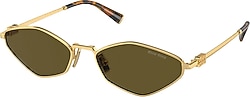 Miu Miu 56ZS 5AK09Z Gold-Dark Brown Kadın Güneş Gözlüğü