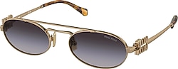 Miu Miu Logo 54ZS 70E5D1 Antique Gold-Grey Kadın Güneş Gözlüğü