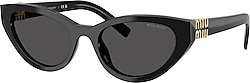 Miu Miu Logo A04S 16K08Z Black-Dark Grey Kadın Güneş Gözlüğü