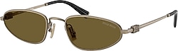 Miu Miu Logo A52S 26C09Z Old Gold-Dark Brown Kadın Güneş Gözlüğü