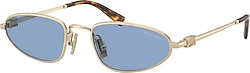 Miu Miu Logo A52S ZVN60O Gold-Light Blue Kadın Güneş Gözlüğü