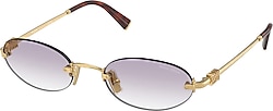 Miu Miu Logo A54S 5AK04O Gold-Grey Kadın Güneş Gözlüğü