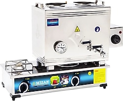 Mizan 40 Lık 30 lt Çift Demlikli Tüplü + Elektrikli Çay Kazanı
