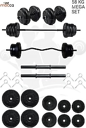 Moccastyle 58 kg Z Bar Megaset Halter ve Dambıl Seti