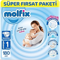 Molfix 1 Numara Yenidoğan 180'li Bebek Bezi