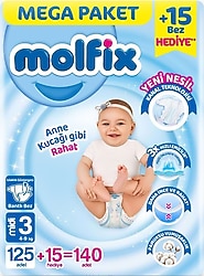 Molfix 3 Numara Midi 140'lı Bebek Bezi