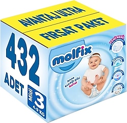 Molfix 3 Numara Midi 108'li 4 Adet Bebek Bezi