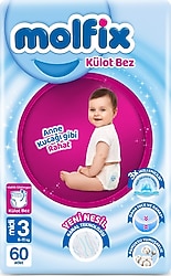 Molfix 3 Numara Midi 60'lı Külot Bez