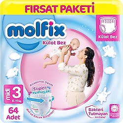 Molfix 3 Numara Midi 64'lü Külot Bez