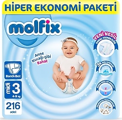 Molfix 3 Numara Midi 108'li 2 Adet Bebek Bezi