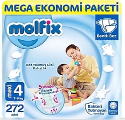 Molfix 4 Numara Maxi 136'lı 2 Adet Bebek Bezi