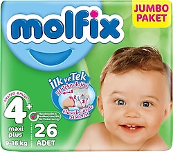Molfix 4+ Numara Maxi Plus 26'lı Bebek Bezi