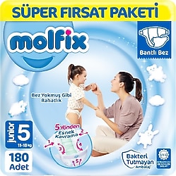 Molfix 5 Numara Junior 60'lı 3 Adet Bebek Bezi
