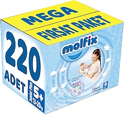 Molfix 5+ Numara Junior Plus 44'lü 5 Adet Bebek Bezi