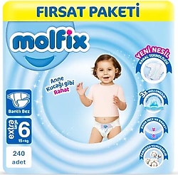 Molfix 6 Numara Extra Large 80'li 3 Adet Bebek Bezi