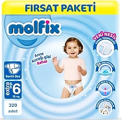 Molfix 6 Numara Extra Large 80'li 4 Adet Bebek Bezi