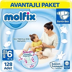 Molfix 6 Numara Extra Large 128'li Bebek Bezi