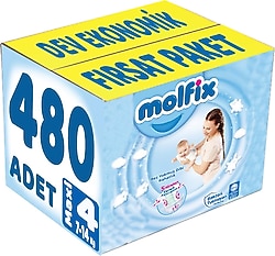 Molfix 4 Numara Maxi 60'lı 8 Adet Bebek Bezi