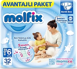 Molfix 6 Numara Extra Large 32'li Bebek Bezi