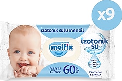 Molfix İzotonik Sulu Hassas Ciltler 60 Yaprak 9'lu Paket Islak Mendil