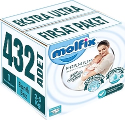 Molfix Premium 1 Numara Yenidoğan 72'li 6 Adet Bebek Bezi